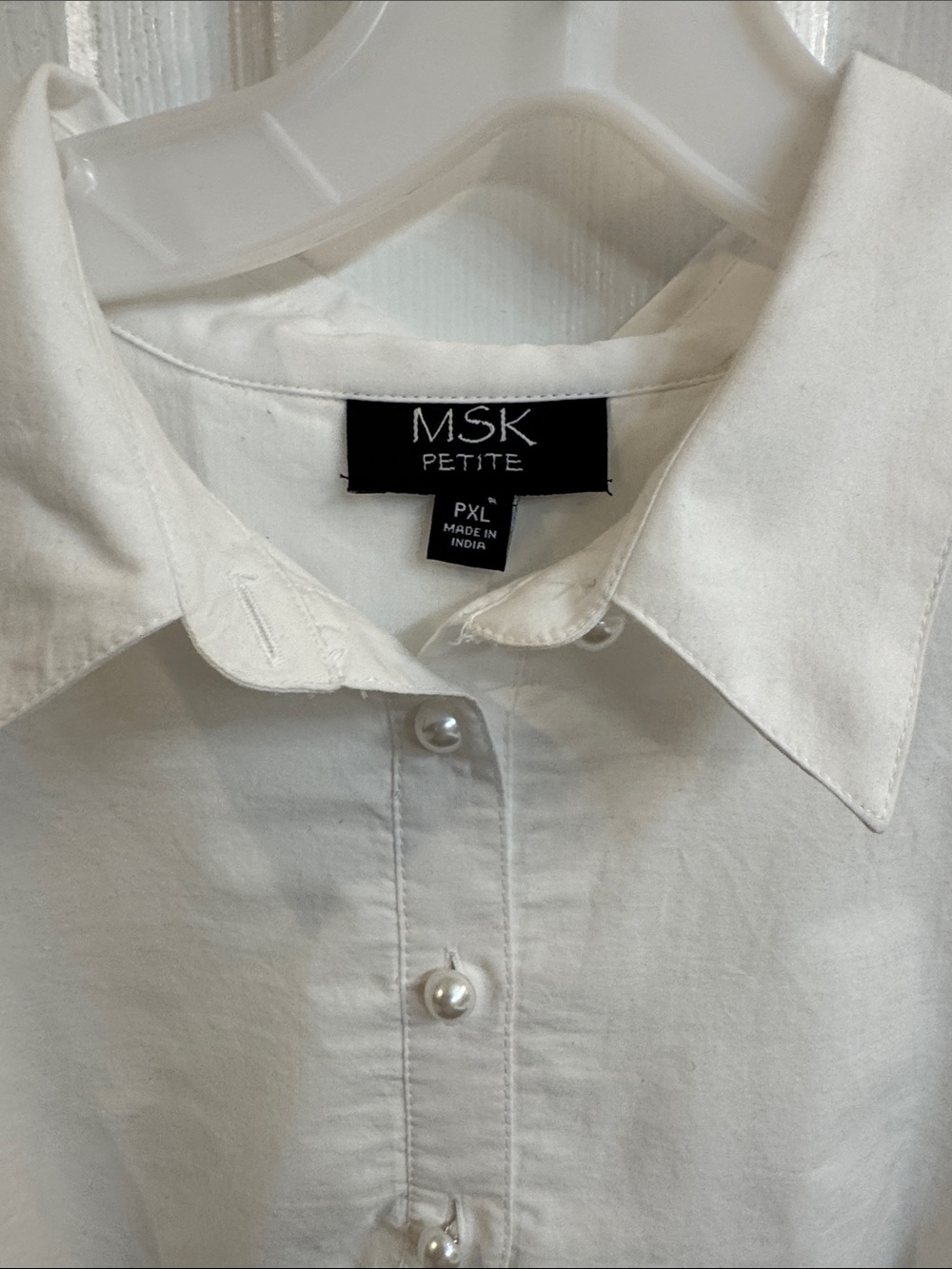MSK White Eyelet-Hem Polo Dress Shirt - Picture 2 of 5